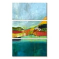 thumbnail image 1 of Elephant Stock View Across The Bay Wall Art - Vertical Multi Panel Canvas - Living Room Wall Decor - Abstract Multi Panel - Teal And Green Decor By Jan Weiss - 14" x 23", 1 of 4