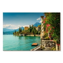 Elephant Stock Villa Monastero In Como Lake Wall Art - Horizontal Canvas Wall Art - Living Room Wall Decor - Nature Canvas - Blue And Teal Decor - 12" x 8"
