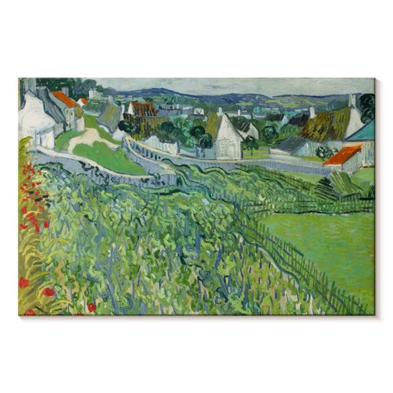 Elephant Stock Vineyards At Auvers Wall Art - Horizontal Canvas Wall Art - Living Room Wall Decor - Nature Canvas - Gray And Green Decor By Vincent Van Gogh - 24" x 16"