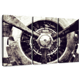 thumbnail image 1 of Elephant Stock Vintage Airplane Propeller Wall Art - Horizontal Multi Panel Canvas - Living Room Wall Decor - Transportation Multi Panel - Brown And Beige Decor - 50" x 32", 1 of 8