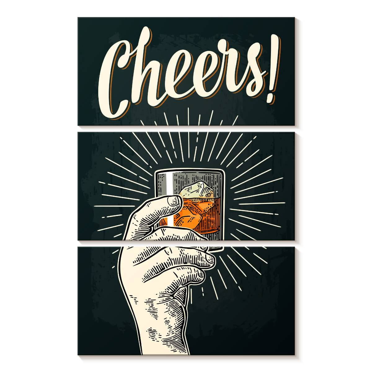 Elephant Stock Vintage Cheers Sign Wall Art - Vertical Multi Panel ...