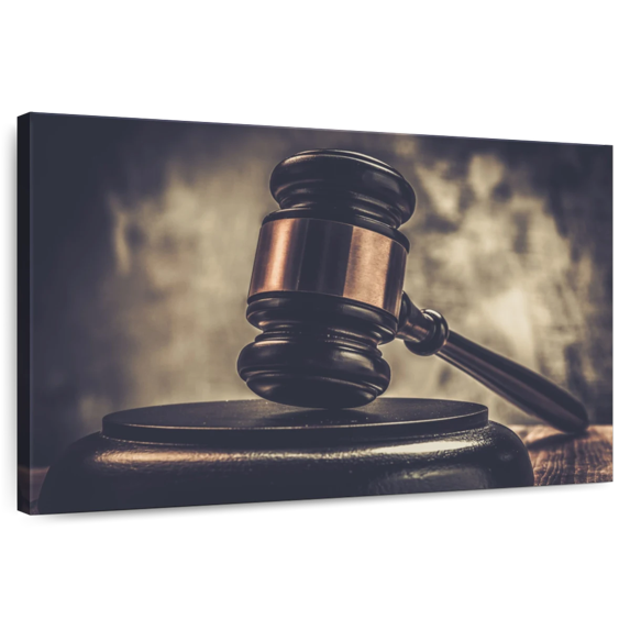 Elephant Stock Vintage Gavel Wall Art - Horizontal Canvas Wall Art - Living Room Wall Decor - Profession Canvas - Gray And Black Decor - 45" x 30"