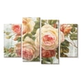 thumbnail image 1 of Elephant Stock Vintage Roses On Driftwood Wall Art - Horizontal Multi Panel Canvas - Living Room Wall Decor - Floral And Botanical Multi Panel - Green And Gray Decor By Danhui Nai - 30" x 18", 1 of 4