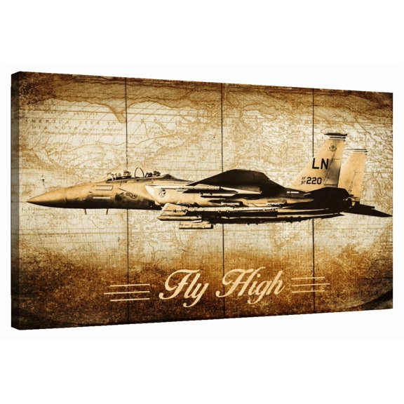 Elephant Stock Vintage War Plane Aviation Wall Art - Transportation Canvas Canvas - 45" x 30"