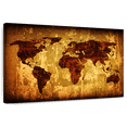 thumbnail image 1 of Elephant Stock Vintage World Map Wall Art - Horizontal Canvas Wall Art - Living Room Wall Decor - Map Canvas - Brown And Black Decor - 48" x 32", 1 of 8