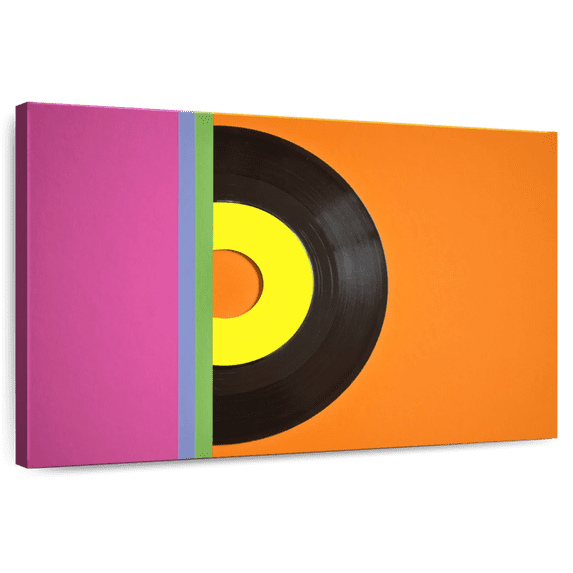 Elephant Stock Vinyl Record Cover Wall Art - Horizontal Canvas Wall Art - Living Room Wall Decor - Music Canvas - Orange And Yellow Decor - 39" x 26"