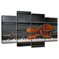 thumbnail image 1 of Elephant Stock Violin Piano Wall Art - Horizontal Multi Panel Canvas - Living Room Wall Decor - Music Multi Panel - Brown And Gray Decor - 36" x 22", 1 of 8