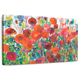 thumbnail image 1 of Elephant Stock Vivid Poppy Collage Wall Art - Horizontal Canvas Wall Art - Living Room Wall Decor - Abstract Canvas - Green And Orange Decor By Tara Funk Grim - 48" x 32", 1 of 8