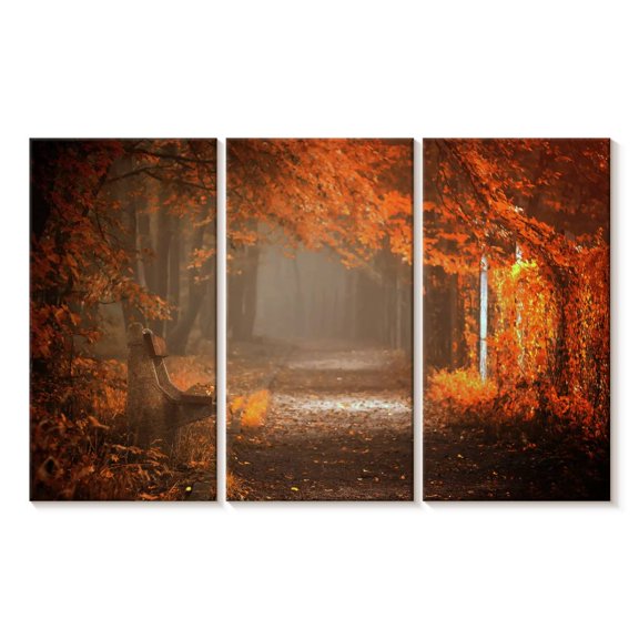 Elephant Stock Waiting To Fall Wall Art - Horizontal Multi Panel Canvas - Living Room Wall Decor - Nature Multi Panel - Orange And Brown Decor By Ildiko Neer - 33" x 20"