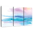 thumbnail image 1 of Elephant Stock Washed Sunset Wall Art - Horizontal Multi Panel Canvas - Living Room Wall Decor - Abstract Multi Panel - Turquoise And White Decor By Aimee Del Valle - 45" x 28", 1 of 8