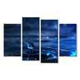 thumbnail image 1 of Elephant Stock Water Drop Ripple Wall Art - Horizontal Multi Panel Canvas - Living Room Wall Decor - Nature Multi Panel - Blue And Black Decor - 75" x 48", 1 of 4