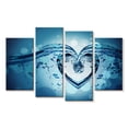 thumbnail image 1 of Elephant Stock Water Splash Heart Wall Art - Horizontal Multi Panel Canvas - Living Room Wall Decor - Love Multi Panel - White And Black Decor - 84" x 54", 1 of 4