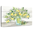 thumbnail image 1 of Elephant Stock Watercolor Lemons In Mason Jar Landscape Wall Art - Horizontal Canvas Wall Art - Hallway Wall Decor - Food And Drink Canvas - Yellow And Green Decor By Tre Sorelle Studios - 51" x 34", 1 of 8