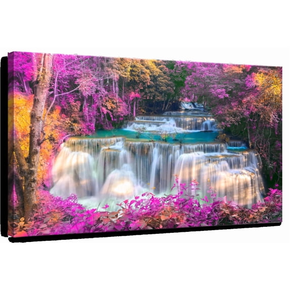 Elephant Stock Waterfalls Wall Art - Nature Canvas Canvas - 39" x 26"