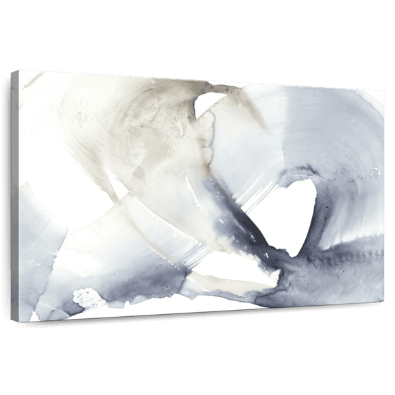 Elephant Stock Wave Break Ii Wall Art - Horizontal Canvas Wall Art - Living Room Wall Decor - Abstract Canvas - White And Blue Decor By Jennifer Goldberger - 12" x 8"