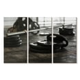 thumbnail image 1 of Elephant Stock Weight Plates And Bar Wall Art - Horizontal Multi Panel Canvas - Gym/sport Rooms Wall Decor - Sports Multi Panel - Brown And Gray Decor - 57" x 36", 1 of 4