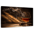 thumbnail image 1 of Elephant Stock Whiskey And Cigar Wall Art - Horizontal Canvas Wall Art - Dining Room Wall Decor - Food And Drink Canvas - Black And Brown Decor - 48" x 32", 1 of 8