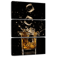 thumbnail image 1 of Elephant Stock Whiskey Ice Splash Wall Art - Vertical Multi Panel Canvas - Living Room Wall Decor - Food And Drink Multi Panel - Black And Orange Decor - 32" x 50", 1 of 8
