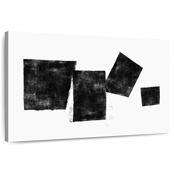 Elephant Stock White To Black Abstract Iv Wall Art - Horizontal Canvas Wall Art - Lobby Wall Decor - Abstract Canvas - White And Black Decor - 12" x 8"