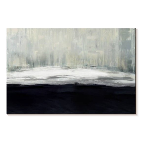 Elephant Stock White On Blue Wall Art - Horizontal Canvas Wall Art - Living Room Wall Decor - Abstract Canvas - Black And Gray Decor By Taylor Hamilton - 12" x 8"