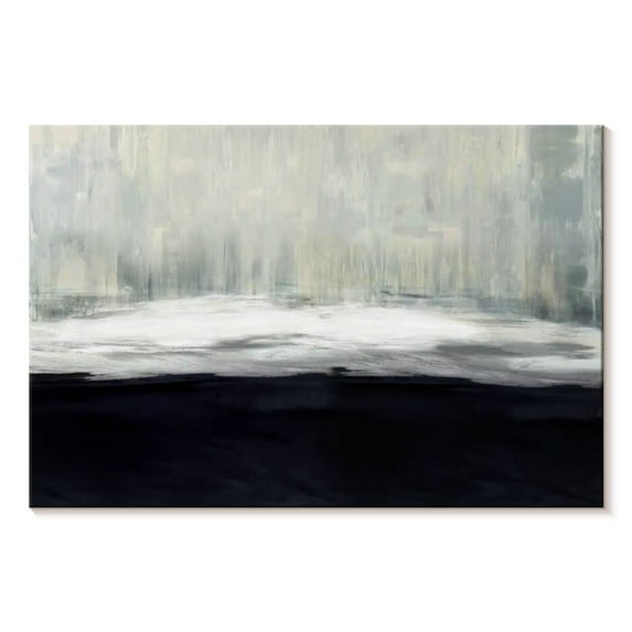 Elephant Stock White On Blue Wall Art - Horizontal Canvas Wall Art - Living Room Wall Decor - Abstract Canvas - Black And Gray Decor By Taylor Hamilton - 24" x 16"