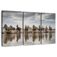 thumbnail image 1 of Elephant Stock White Camargue Horse Running In The Ocean V Wall Art - Horizontal Multi Panel Canvas - Living Room Wall Decor - Animal Multi Panel - Beige And Gray Decor By Scott Stulberg - 38" x 24", 1 of 8