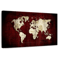 thumbnail image 1 of Elephant Stock White On Red World Map Wall Art - Horizontal Canvas Wall Art - Home Office Wall Decor - Map Canvas - Red And Gray Decor - 30" x 20", 1 of 8