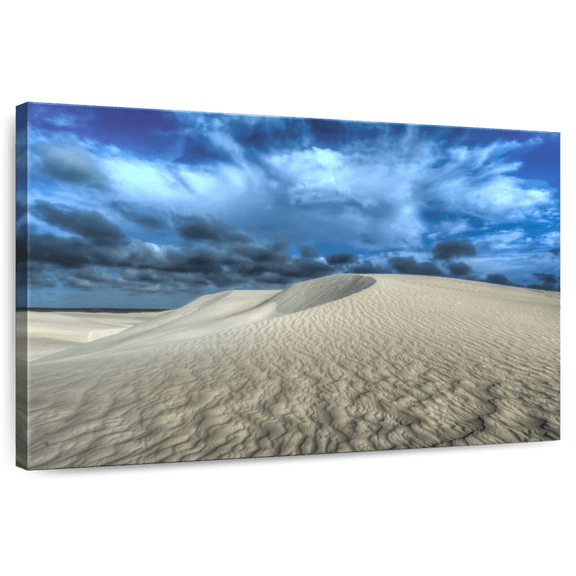 Elephant Stock White Sand Dunes Wall Art - Horizontal Canvas Wall Art - Living Room Wall Decor - Nature Canvas - Blue And Gray Decor - 12" x 8"