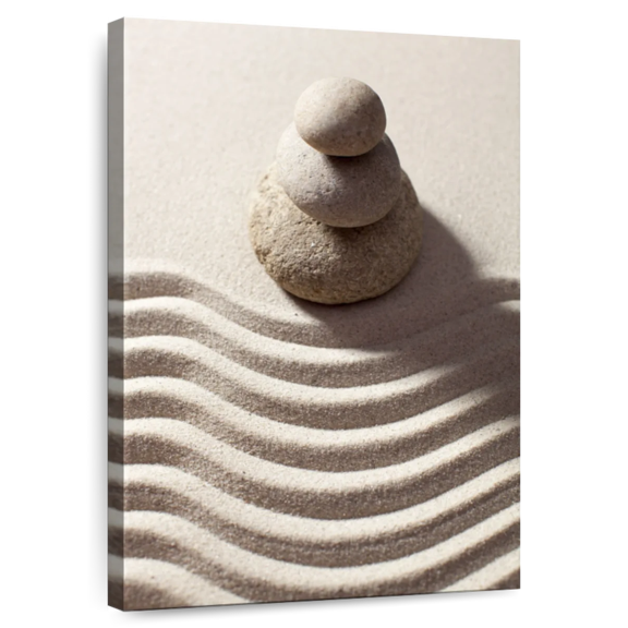 Elephant Stock White Zen Wall Art - Vertical Canvas Wall Art - Living Room Wall Decor - Wellness Canvas - Beige And Brown Decor - 34" x 51"