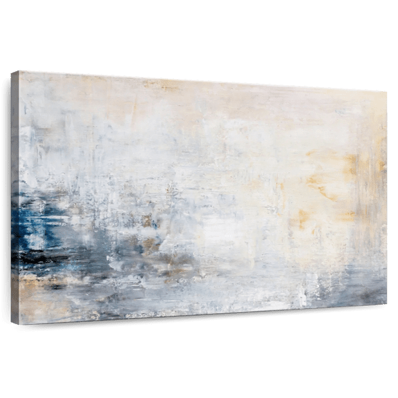 Elephant Stock Whitewash Wall Art - Horizontal Canvas Wall Art - Living Room Wall Decor - Abstract Canvas - Blue And Gray Decor - 12" x 8"