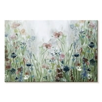 Elephant Stock Wildflower Fields Wall Art - Horizontal Canvas Wall Art - Living Room Wall Decor - Nature Canvas - Gray And Green Decor By Carol Robinson - 12" x 8"