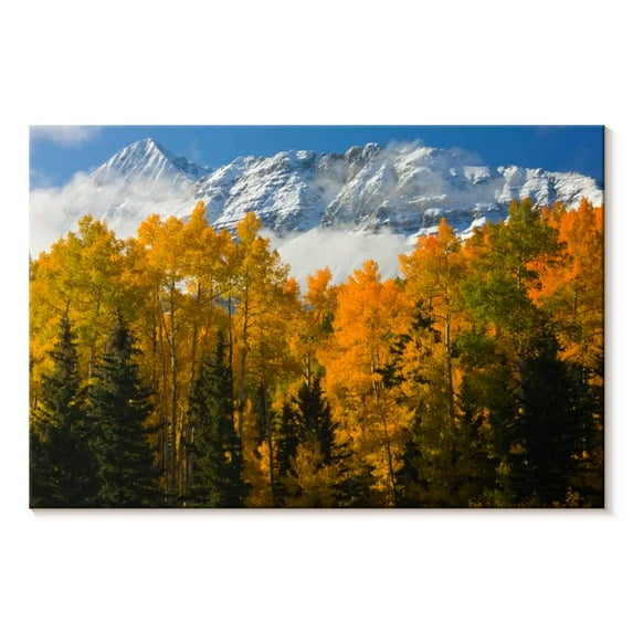 Elephant Stock Wilson Peak Autumn View Wall Art - Horizontal Canvas Wall Art - Living Room Wall Decor - Floral And Botanical Canvas - Blue And Green Decor - 24" x 16"