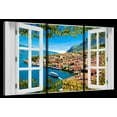 thumbnail image 1 of Elephant Stock Window To Limone Sul Garda Wall Art - Horizontal Multi Panel Canvas - Living Room Wall Decor - Beach Multi Panel - White And Blue Decor - 50" x 32", 1 of 4