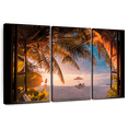thumbnail image 1 of Elephant Stock Window To Maldives Beach Wall Art - Horizontal Multi Panel Canvas - Living Room Wall Decor - Beach Multi Panel - Black And Orange Decor - 33" x 20", 1 of 8