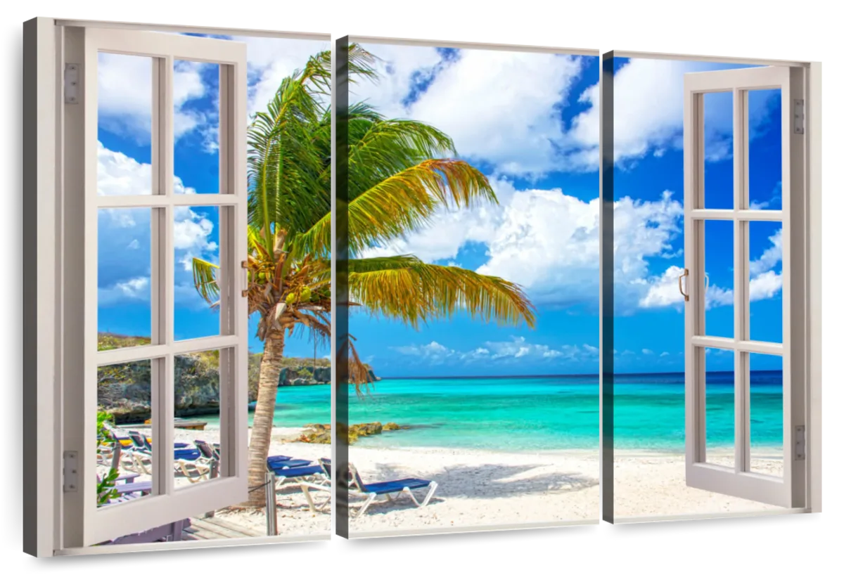 Elephant Stock Window Scene Wall Art - Horizontal Multi Panel Canvas ...