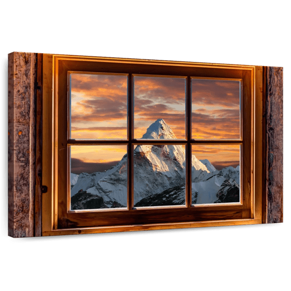 Elephant Stock Window To Himalayas Wall Art - Nature Canvas Canvas - 12" x 8"