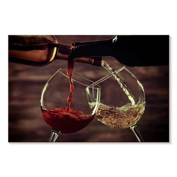 Elephant Stock Wine Party Wall Art - Horizontal Canvas Wall Art - Dining Room Wall Decor - Food And Drink Canvas - Black And Red Decor - 12" x 8"