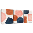 thumbnail image 1 of Elephant Stock Wine Shapes And Colors Wall Art - Horizontal Multi Panel Canvas - Lobby Wall Decor - Abstract Multi Panel - Orange And Blue Decor - 26" x 12", 1 of 8