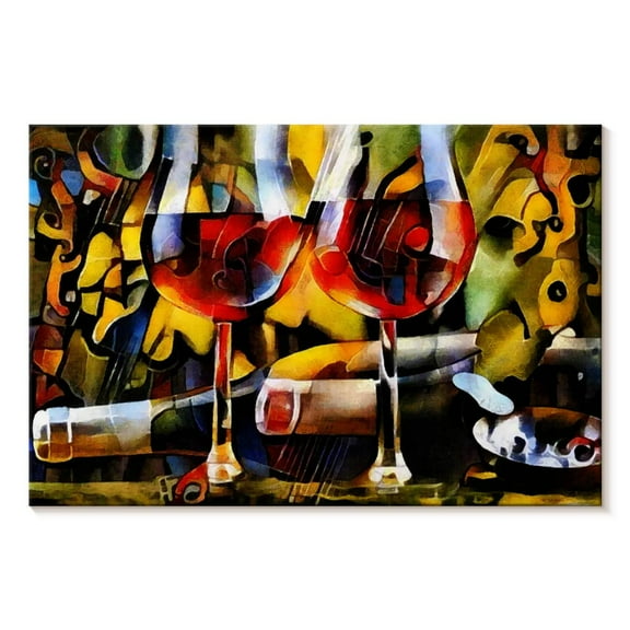 Elephant Stock Wine Wall Art - Horizontal Canvas Wall Art - Living Room Wall Decor - Food And Drink Canvas - Red And Black Decor - 12" x 8"