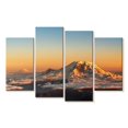 thumbnail image 1 of Elephant Stock Winter Cascade Range Wall Art - Horizontal Multi Panel Canvas - Bedroom Wall Decor - Nature Multi Panel - Orange And Blue Decor - 36" x 22", 1 of 4