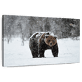 thumbnail image 1 of Elephant Stock Winter Grizzly Bear Wall Art - Horizontal Canvas Wall Art - Living Room Wall Decor - Animal Canvas - Brown And Gray Decor - 45" x 30", 1 of 8
