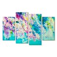 thumbnail image 1 of Elephant Stock Wisteria Flowers Wall Art - Horizontal Multi Panel Canvas - Living Room Wall Decor - Floral And Botanical Multi Panel - Turquoise And Blue Decor - 30" x 18", 1 of 4
