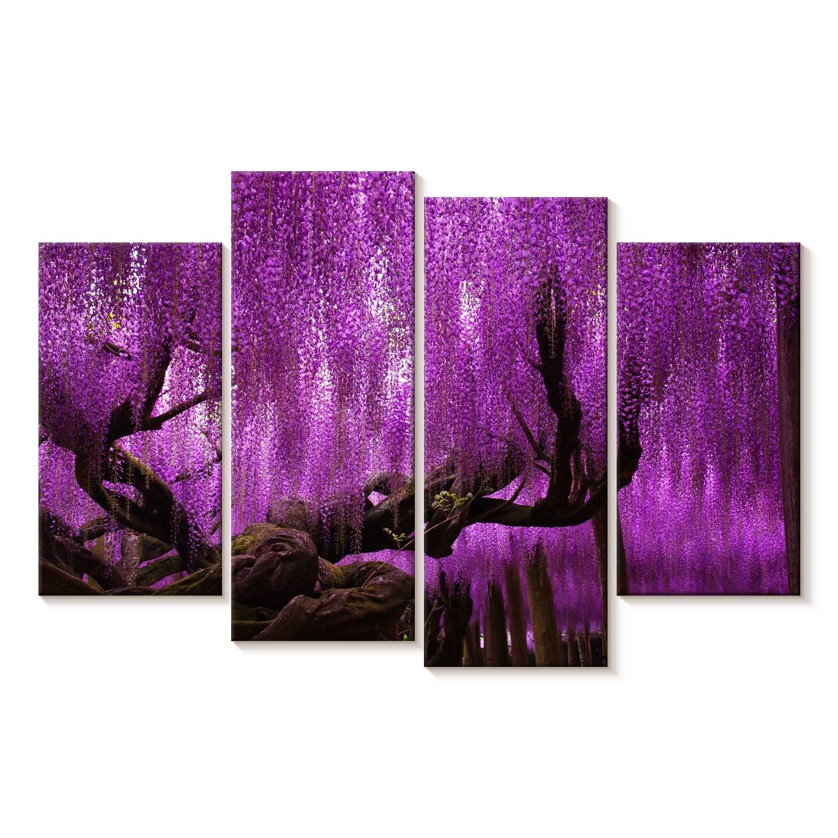 Elephant Stock Wisteria Willow Tree Wall Art - Horizontal Multi Panel ...
