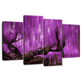 thumbnail image 1 of Elephant Stock Wisteria Willow Tree Wall Art - Horizontal Multi Panel Canvas - Lobby Wall Decor - Floral And Botanical Multi Panel - Brown And Purple Decor - 84" x 54", 1 of 8