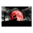 thumbnail image 1 of Elephant Stock Wolf And Moon Wall Art - Horizontal Canvas Wall Art - Dining Room Wall Decor - Gothic Canvas - Black And Gray Decor - 12" x 8", 1 of 4