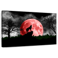 thumbnail image 1 of Elephant Stock Wolf And Moon Wall Art - Horizontal Canvas Wall Art - Dining Room Wall Decor - Gothic Canvas - Black And Gray Decor - 48" x 32", 1 of 8