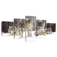 thumbnail image 1 of Elephant Stock Wolf Pack Wall Art - Horizontal Multi Panel Canvas - Living Room Wall Decor - Animal Multi Panel - Brown And Gray Decor - 68" x 30", 1 of 8