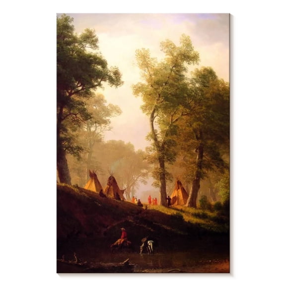 Elephant Stock The Wolf River Wall Art - Vertical Canvas Wall Art - Living Room Wall Decor - Our America Canvas - Brown And Orange Decor By Albert Bierstadt - 8" x 12"