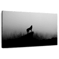thumbnail image 1 of Elephant Stock Wolf Silhouette Wall Art - Horizontal Canvas Wall Art - Living Room Wall Decor - Animal Canvas - Black And Gray Decor - 45" x 30", 1 of 8