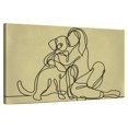 thumbnail image 1 of Elephant Stock Woman Loving Dog Wall Art - Horizontal Canvas Wall Art - Living Room Wall Decor - Animal Canvas - Black And Beige Decor - 30" x 20", 1 of 8